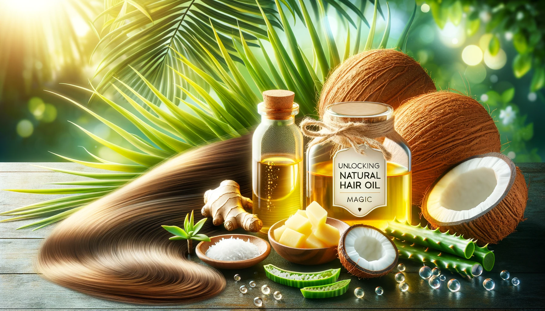blog featured image for the post about using coconut and castor oil for hair growth