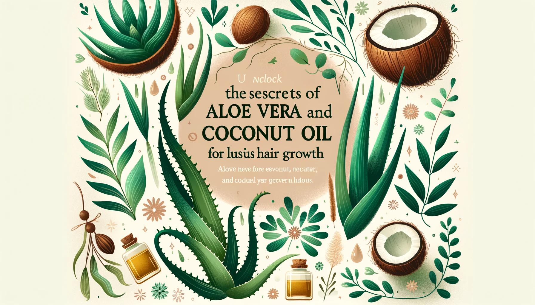 blog featured image on the benefits of Aloe Vera and Coconut Oil for hair growth