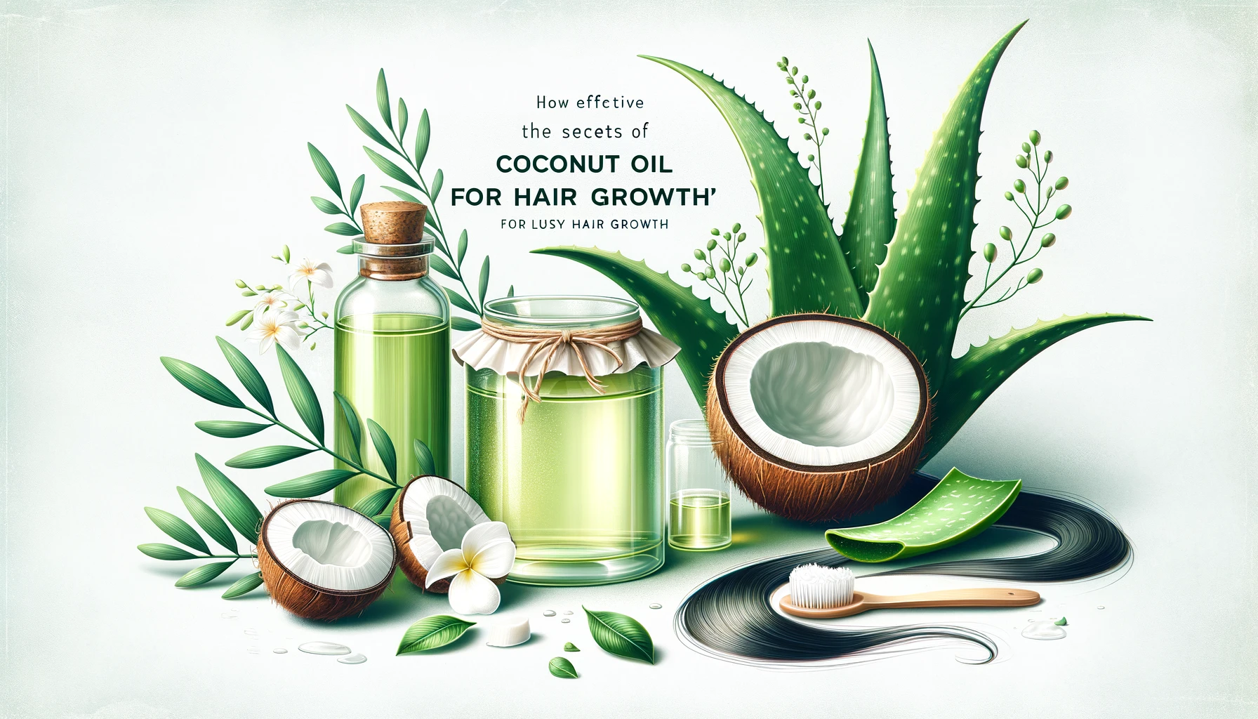 featured image created for the blog post on how Effective is Coconut Oil for Hair Growth