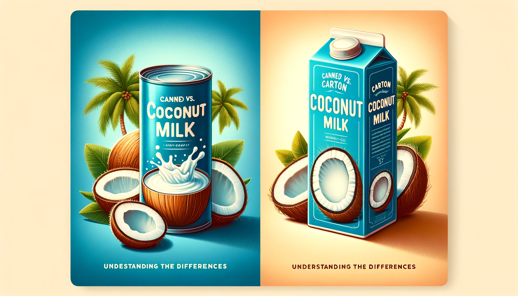 featured image for the blog post about the differences between canned and carton coconut milk
