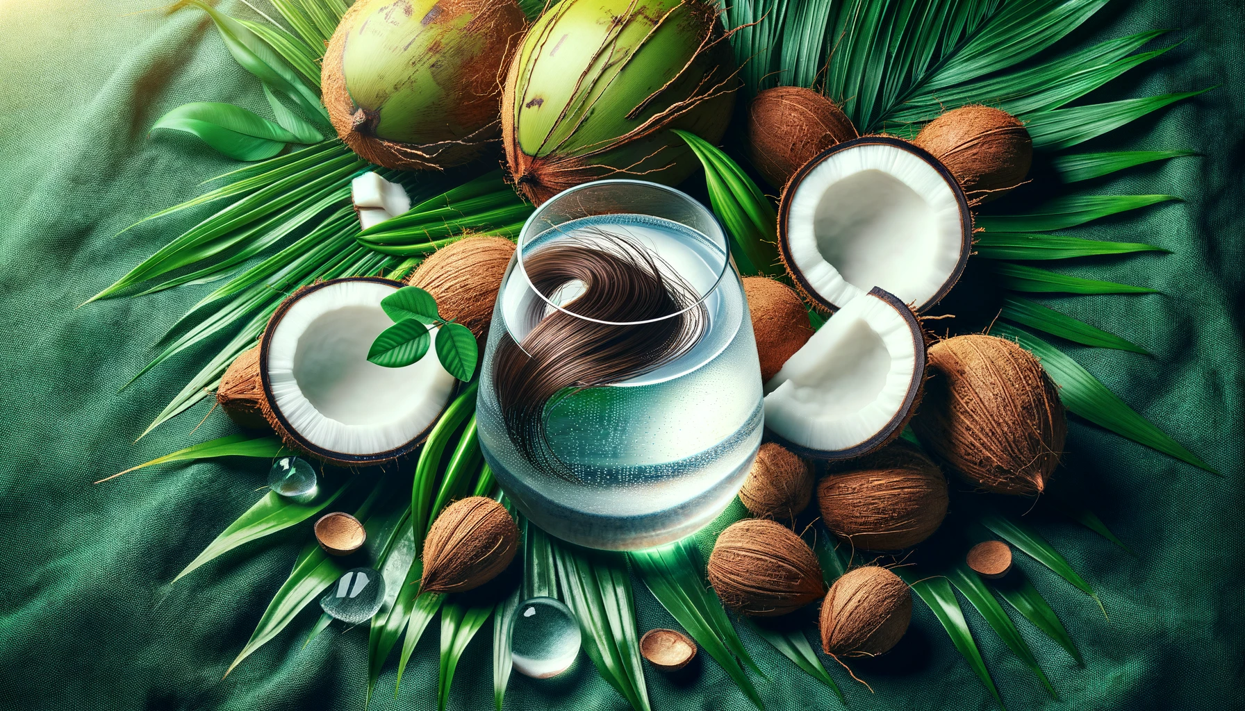 vibrant and eye-catching horizontal blog featured image about using coconut water for hair growth