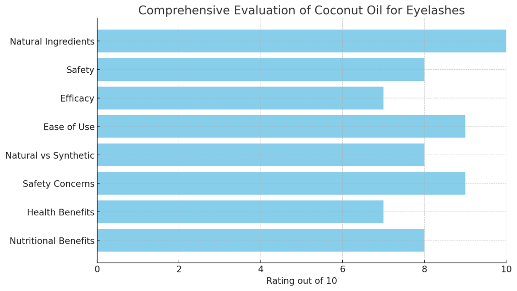 expanded bar chart provides a comprehensive evaluation of coconut oil for eyelash care