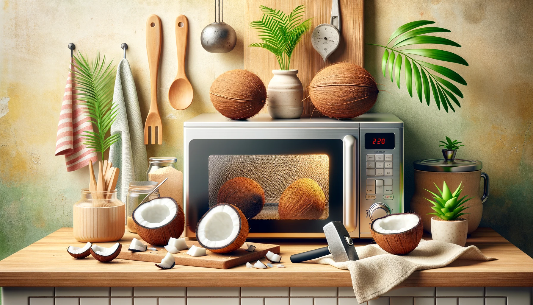 what happens if you put a coconut in a microwave